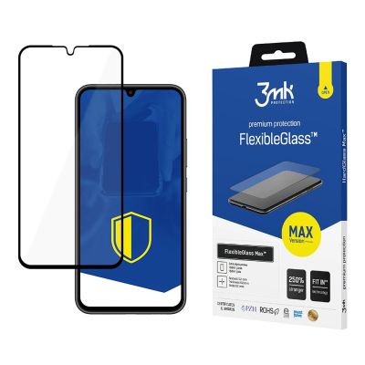 3mk FlexibleGlass Max Schwarzes Hybridglas für Samsung Galaxy A34 5G