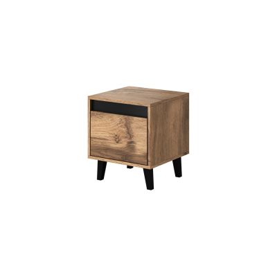 2. NORD Nachttisch, 2-teilig, 40 x 38 x H 45 cm, Wotan-Eiche/Anthrazit