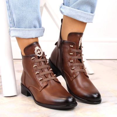5. Jezzi W JEZ412C isolierte flache Stiefeletten, braun
