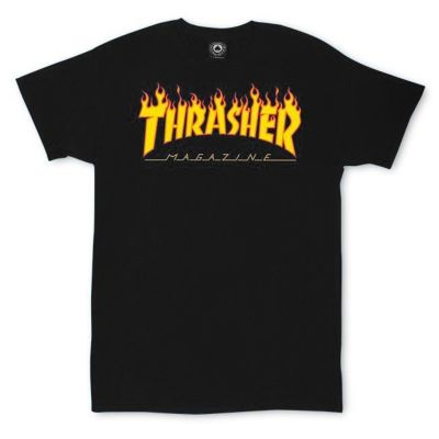 Thrasher Flame Logo T-Shirt Schwarz - 110102/BK