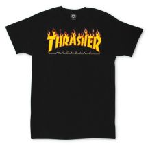 Thrasher Flame Logo T-Shirt Schwarz - 110102/BK