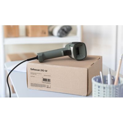 4. Safescan 310-W Handheld 1D/2D CMOS Barcode-Scanner Schwarz, Grau