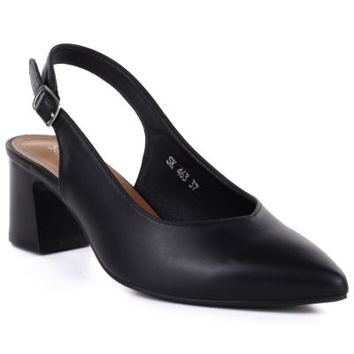 Schwarze Sergio Leone SK463 Pumps für Damen mit Riemen