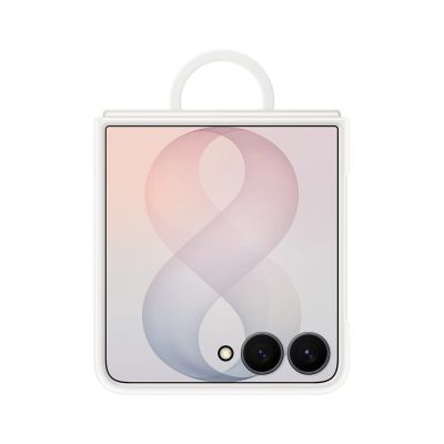 5. EF-EF776CWE Samsung Silikon-Magnethülle mit Ring für Galaxy Z Flip 8 Weiß
