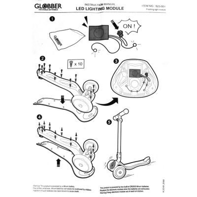 5. Ersatzmodul für den Globber ELITE FLASHING LIGHT MODULE SET 523-001 Roller