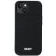 3. DKNY 3D Rubber Repeat Pattern Hülle für iPhone 15 Plus – Schwarz