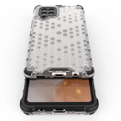 11. Honeycomb Handyhülle Schutzhülle mit TPU Rahmen für Samsung Galaxy A42 5G grün