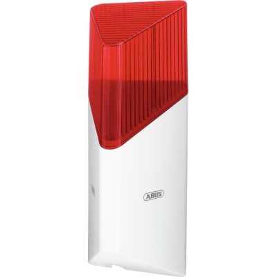 5. ABUS FUSG45000 Sirene, kabellos, Außensirene, rot/weiß