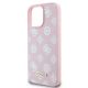 6. Guess MagSafe Hülle mit Pfingstrosen-Schriftzug für iPhone 16 Pro – Rosa