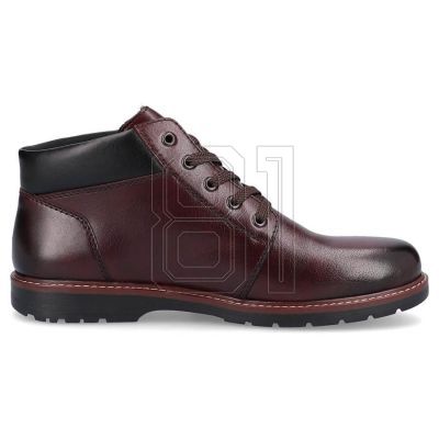 7. Rieker M RKR625 bequeme Lederstiefelette mit Wollfutter, braun