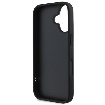 7. DKNY – Gesteppte iPhone 16-Hülle mit Stapellogo – Schwarz