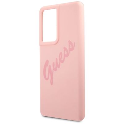 6. Guess GUHCS21LLSVSPI S21 Ultra G998 pink/pink Hardcase Script Vintage