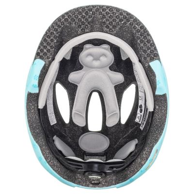 4. Uvex Oyo Style Blumenmuster, cyan matt, Kinderfahrradhelm 50-54