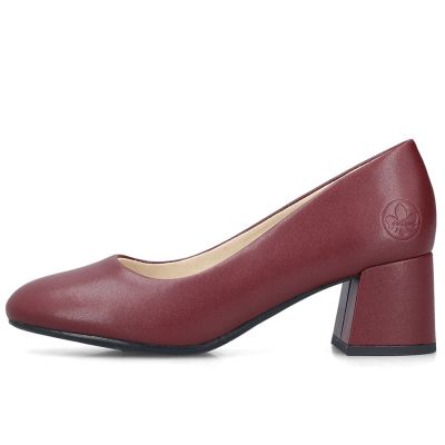 3. Damen-Pumps aus Leder mit hohem Absatz in Burgunderrot, Rieker 44750-35