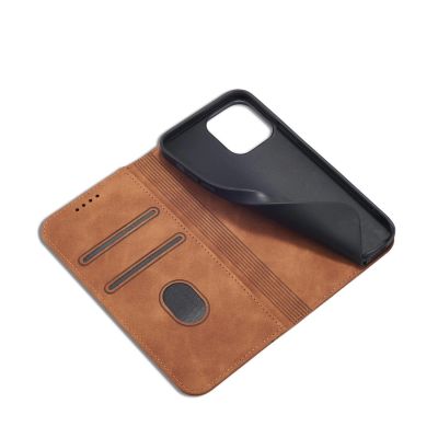 6. Magnet Fancy Case Case für iPhone 13 Pro Max Tasche Brieftasche Kartenhalter Braun
