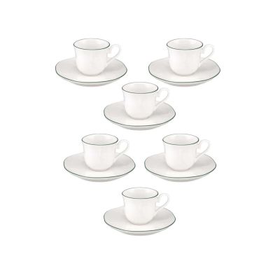 LA PORCELLANA BIANCA TERESA Set mit 6 Tassen mit Untertasse - 90 ml