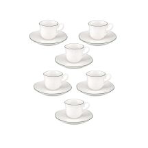 LA PORCELLANA BIANCA TERESA Set mit 6 Tassen mit Untertasse - 90 ml