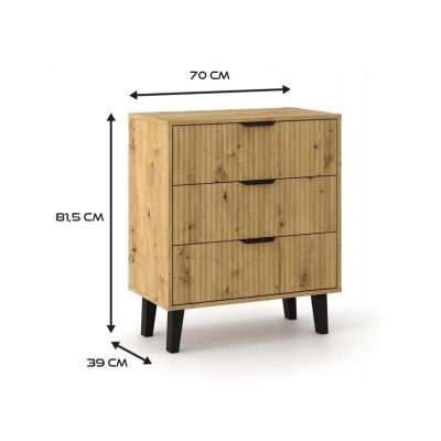 4. SCANDI 3S SLIM Kommode, ARTISAN OAK