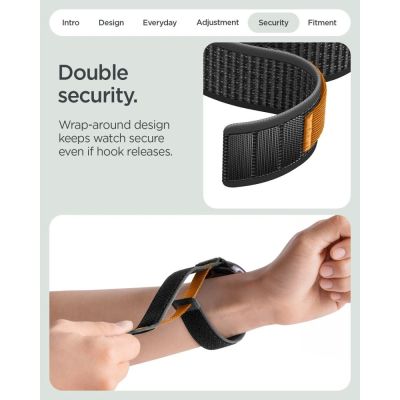 10. Spigen Athlex Air Armband für Google Pixel Watch 41 mm – Schwarz-Orange