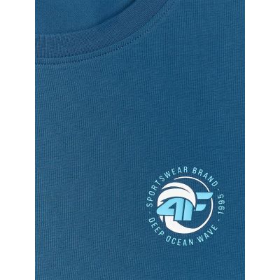 6. Ärmelloses Herren-T-Shirt mit Aufdruck, reguläre Passform, 4F 4FRSS26TSLEM366-10S