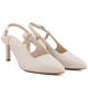 3. Beige Lackleder-Slingback-Pumps mit Stilettoabsatz, Sergio Leone SK157
