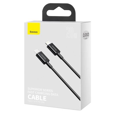 5. Baseus Superior Series USB-C / Lightning PD 20W 1 m Kabel - Schwarz