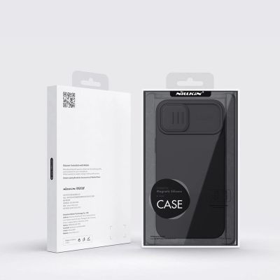 5. Nillkin CamShield Magnetische Silikonhülle iPhone 14 Plus Magnetische MagSafe-Abdeckung mit Kameraschutz Blau