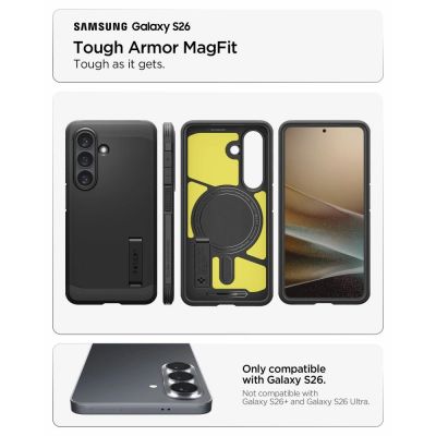 7. Spigen Tough Armor Mag MagSafe Hülle für Samsung Galaxy S26 - Schwarz