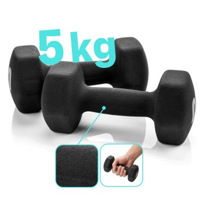 6. Meteor 2x5 kg Gusseisen-Hantelset