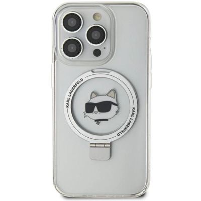 3. Karl Lagerfeld KLHMP15XHMRSCHH iPhone 15 Pro Max 6,7" weiß/weiß Hardcase Ring Stand Choupette Head MagSafe