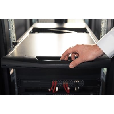 5. Modulare KVM-Konsole mit 17-Zoll-TFT-LCD-Bildschirm, 1 VGA-Anschluss, Touchpad, GE-Tastatur, schwarz