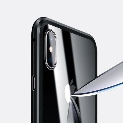 13. Wozinsky Full Magnetic Case 360 Magnetic Case Vorder- und Rückseite mit integriertem Glas Vivo X60 Schwarz-Transparent