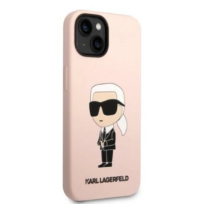 4. Karl Lagerfeld Silikon-Ikonik-Hülle für iPhone 13/14 – Pink