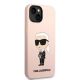 4. Karl Lagerfeld Silikon-Ikonik-Hülle für iPhone 13/14 – Pink