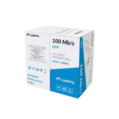 4. LANBERG UTP LAN-KABEL 100 MB/s 305 m CCA-LEITUNG GRAU
