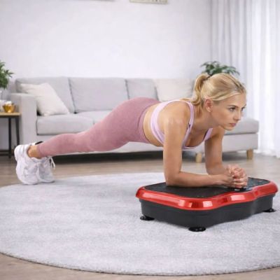 5. Extralink Moonwalk Spin Move Vibrationsplattform für Fitnessübungen 200W rot