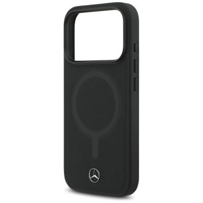 6. Mercedes Plain MagSafe Case aus glattem Leder für iPhone 17 Pro – Schwarz