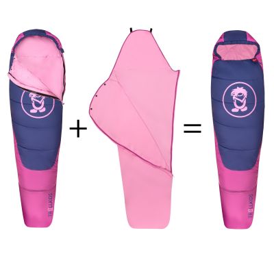 7. Schlafsack Trollkids Femund 3-in-1 malvenrosa/lila blau/Wildrose (695-242)