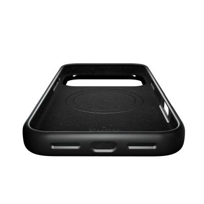 8. Puro Icon Mag Pro Flüssigsilikonhülle für iPhone 17 Pro Max, MagSafe-kompatibel, mit Kameraschutz und Aluminiumknöpfen – Schwarz