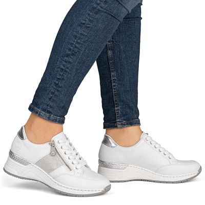 5. Damen-Sneaker mit Reißverschluss, weiß, Rieker N4322-80