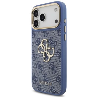 2. Guess 4G Big 4G Classic Logo Big Strap Metal Buttons Hülle für iPhone 18 Pro Max / 17 Pro Max – blau