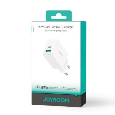 8. Joyroom JR-TCF21 Netzwerkladegerät USB-C / USB-A 20W PD / QC 3.0 - Weiß