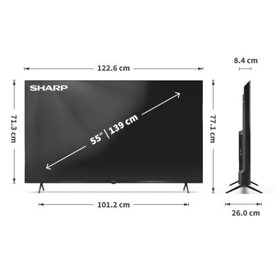 8. Sharp 55HL4265E 139,7 cm (55") 4K Ultra HD Smart TV mit WLAN, Schwarz