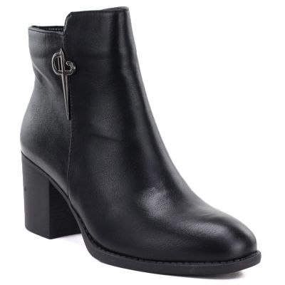 Schwarze Damen-Stiefeletten mit Absatz M.Daszyński SA250-4