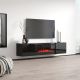 2. TV-Schrank LUXE 182,6 x 34,5 x 37,5 cm, schwarz/glänzend schwarz + schwarzer Kamin