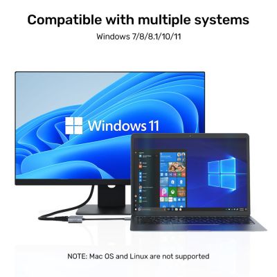 5. UNITEK V1304A Kabeladapter 0,15 m USB Typ-A HDMI + VGA (D-Sub) Grau