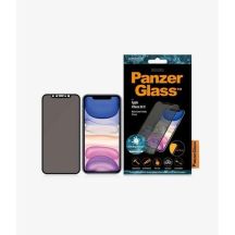 PanzerGlass E2E Super+ Privacy Panzerglas für iPhone XR / 11 – mit schwarzem Rahmen
