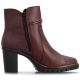2. Damen-Ankle-Boots aus Leder mit hohem Absatz, bordeauxrot, Rieker Y2567-35