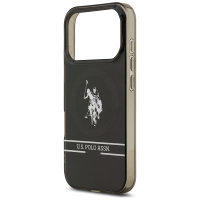 6. US Polo DH und Bottom Stripe Logo MagSafe Hülle für iPhone 17 Pro - Schwarz