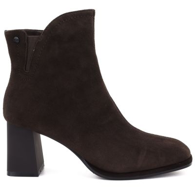 2. Braune Damen-Ankle-Boots aus Leder mit hohem Absatz, Marke Big Star UU274379